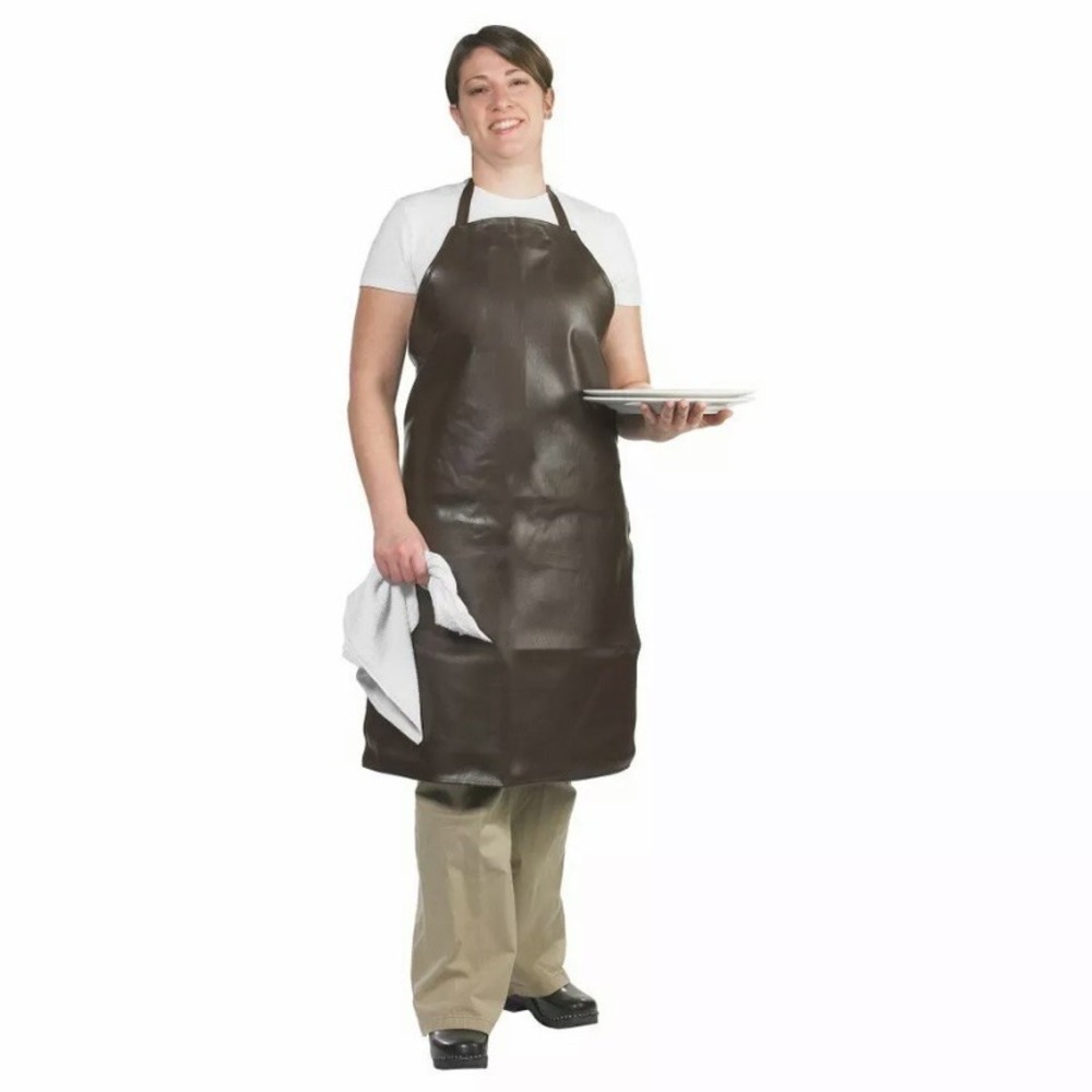 San Jamar 604VBA-BR‎ Brown Vinyl Bib Apron